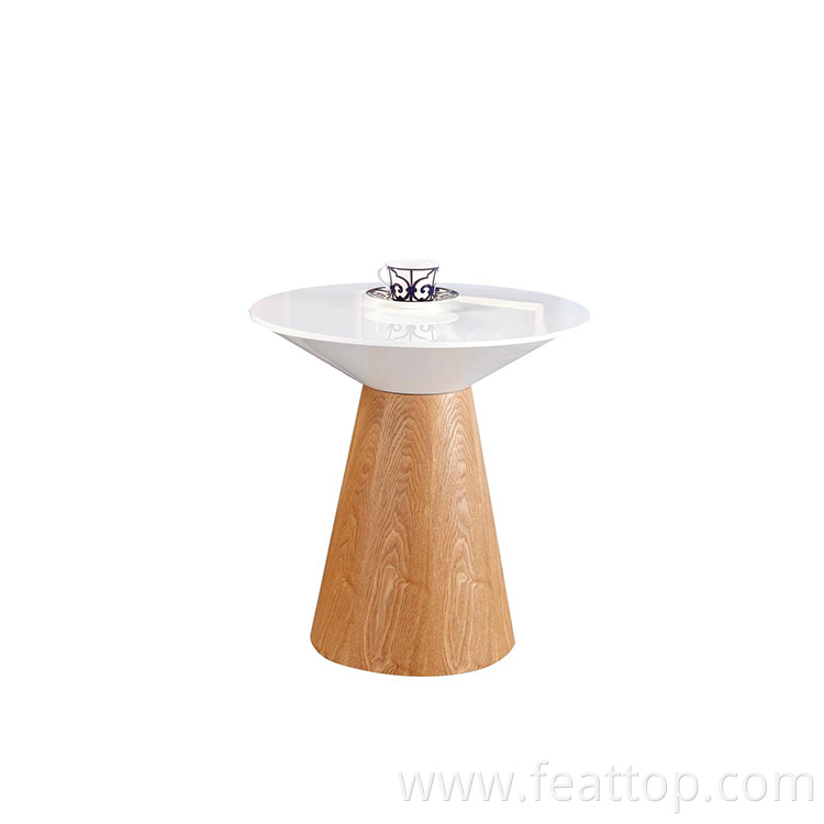 Simple design white round table top MDF veneer center coffee table